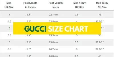 gucci mules size chart